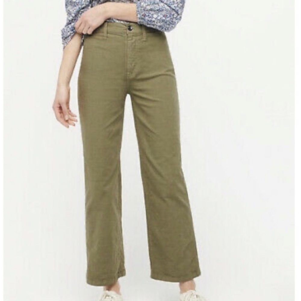 J.Crew olive slim wide leg crop pants 31 NWT